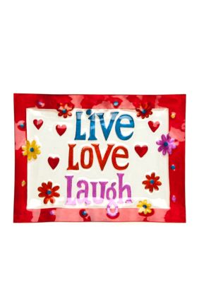 Home Accents Live, Love, Laugh Hand Painted Platter
