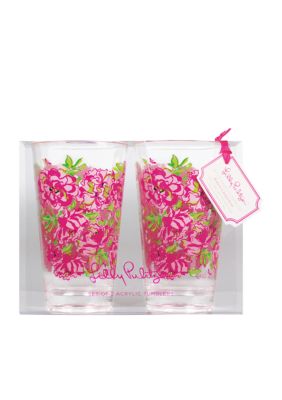 Lilly Pulitzer Acrylic Set of 2 Tumblers Lucky Charms Green