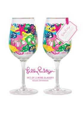Lilly Pulitzer Acrylic Set of 2 Wine Glass Chiquita Bonita