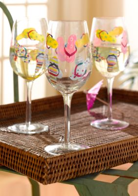 Home Accents&reg Set of 4 Flip Flop Wineglasses