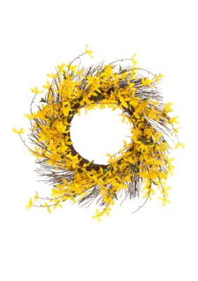 Home Accents&reg; 24-in. Yellow Flowers Wreath