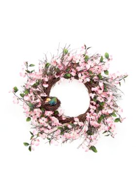 24-in. Pink Dogwood Wreath