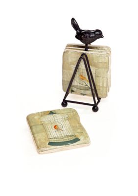 Home Accents Coasters with Bird Stand