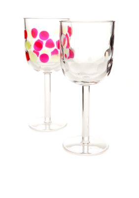 Home Accents Dot Textured Wine Glass