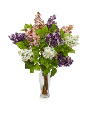 Nearly Natural Lilac Silk Flower Arrangement