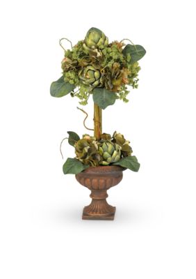 Nearly Natural Artichoke Topiary Silk Flower Arrangement