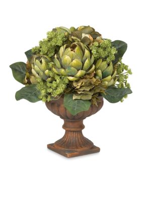 Nearly Natural Artichoke Centerpiece Silk Flower Arrangement