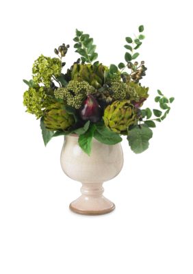 Nearly Natural Artichoke and Hydrangea Silk Flower Arrangement