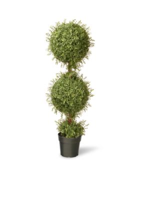 National Tree Company Mini Tea Leaf 2-Ball Topiary In Pot