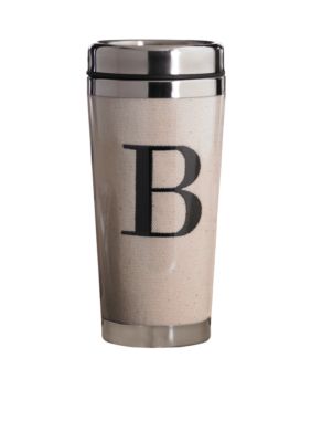Mud Pie Canvas Stainless Steel Tumbler