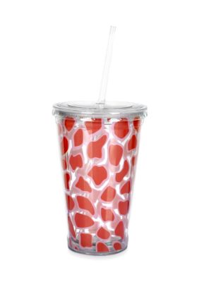 Clay Art Pink Coral Giraffe 16-oz. Tumbler