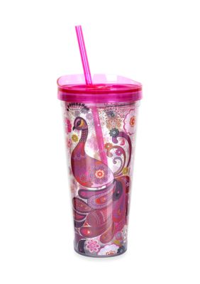 Clay Art Pink Peacock 22-oz. Tumbler