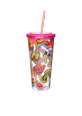 Clay Art Summer Flipflop 22-oz. Tumbler with Straw