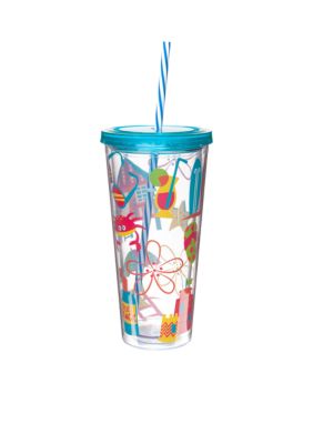 Clay Art Beach Icon 22-oz. Tumbler with Straw