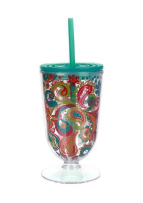 Clay Art Paisley Footed Iced Tea Tumbler