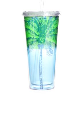 Clay Art Palm Tree 22-oz. Tumbler With Straw