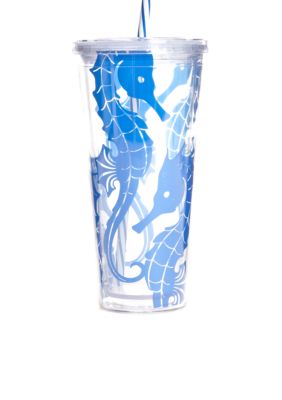 Clay Art Coastal Seahorse 22-oz. Tumbler With Straw