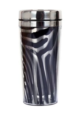 Clay Art Black Zebra Stainless Steel 14 oz Travel Tumbler