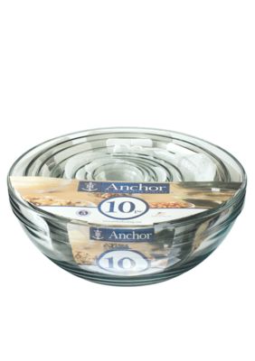 Anchor Hocking Glass 10 Piece Mixing Bowl Set - Online Only