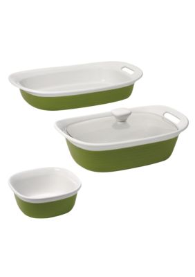 Corningware 4pc. Etch Ceramic Bakeware Set in Green - Online Only