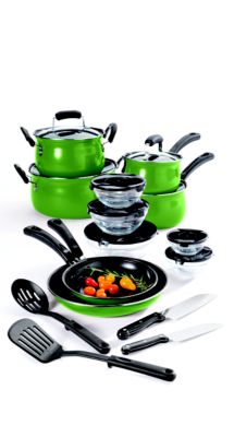 Cooks Tools 19-piece Carbon Steel Cookware Set - Green