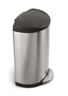 Simplehuman 40 Liter Plastic Lid Semi-round Step Trash Can - Brushed Stainless