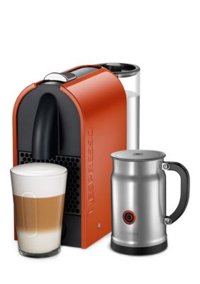 Nespresso U Orange Espresso Machine and Aeroccino Plus Milk Frother Bundle