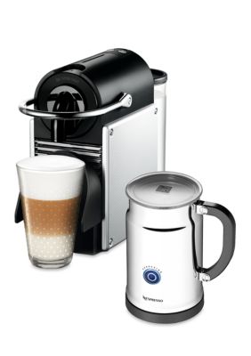 Nespresso Pixie Espresso Machine and Aeroccino Plus Milk Frother Bundle - Aluminum AD60USALNE