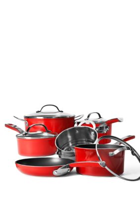 Cat Cora 10 Piece Non-Stick Set - Red