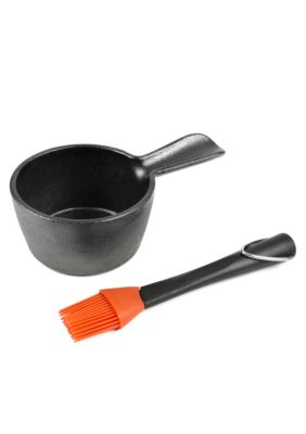 Cooks Tools Cast Iron Sauce Pot with Silicone Brush