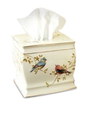 Gilded Birds Tissue Box Cover