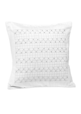 Silver Simplicity Stitch French Knots Decorative Pillow 14-in. x 14-in.