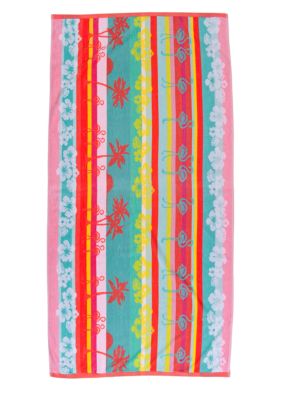 Home Accents Jacquard Flamingo Lingo Beach Towel