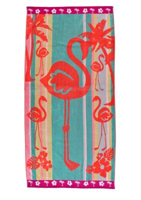 Home Accents Jacquard Flamingo Flip Beach Towel