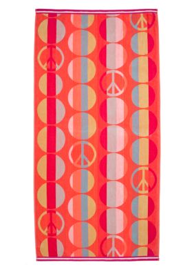 Home Accents Jacquard Peace Sign Dot Beach Towel