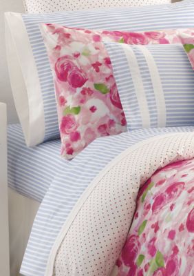 Rose Cottage Queen Sheet Set - Flat 102-in x 90-in, Fitted 80-in x 60-in, Pillowcase 20-in x 30-in