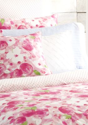 Rose Cottage White Diamond Eyelet with Scallop Trim Decorative Pillow 14-in. x 18-in.
