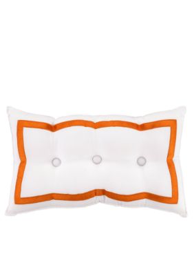 Geo White with Orange Trim Oblong Decorative Pillow 12-in. x 20-in.