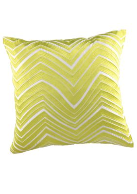 Geo Bright Green Zig-Zag Square Decorative Pillow 20-in. x 20-in.