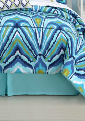 Blue Peacock King Bedskirt with 15-in. drop