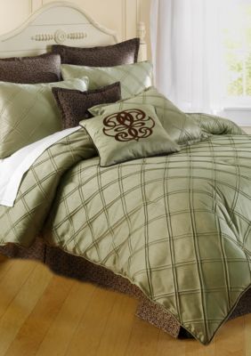 Pintuck Green Square Pillow 20-in. x 20-in.
