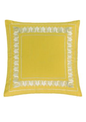 Jaipur Yellow Embroidered Euro Sham 26-in. x 26-in.