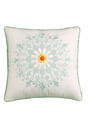 Jaipur White Square Decorative Pillow 18-in. x 18-in.