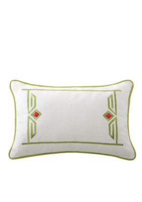 Gramercy Paisley White Decorative Pillow 12-in. x 18-in.