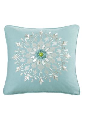 Sardinia Aqua Square Decorative Pillow 18-in. x 18-in.