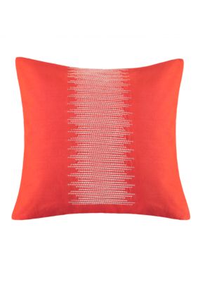 Mayan Geo Yam Embroidered Decorative Pillow 18-in. x 18-in.