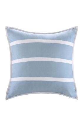 Blue w/White Stripe Crystal Beach Euro Sham- 26-in. x 26-in
