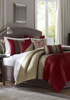 Tradewinds Red King Comforter Set 104-in. x 92-in. with Shams 20-in. x 36-in.