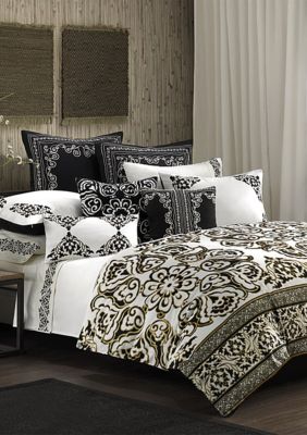 Silk Road White/Black Multi Queen Comforter Set 92-in. x 96-in.