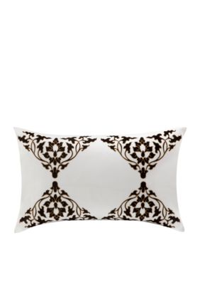 Silk Road White Oblong Decorative Pillow 10-in. x 20-in.